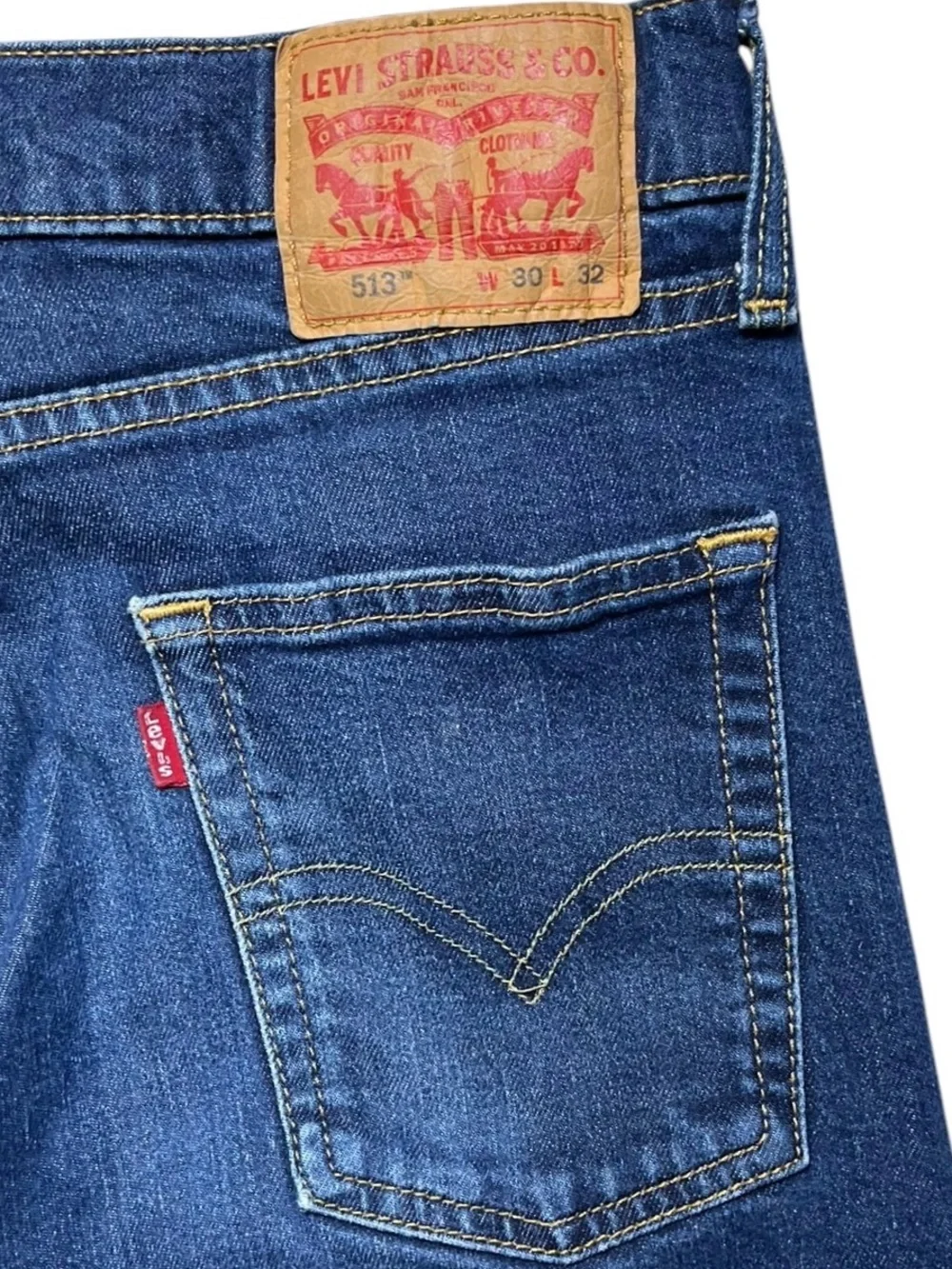 Levi’s 513 Slim Straight Jeans Men’s 30x32 Dark Wash Denim Excellent Condition